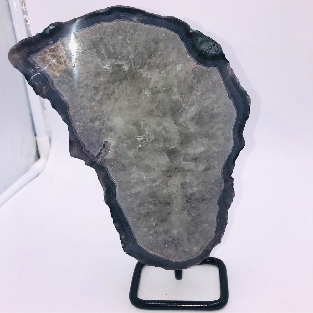 Crystal slab on stand